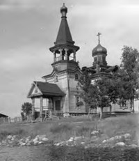 Церковь Иоанна Предтечи в д. Леликово. 1943 г. Финский военный фотоархив «SA-Kuva»