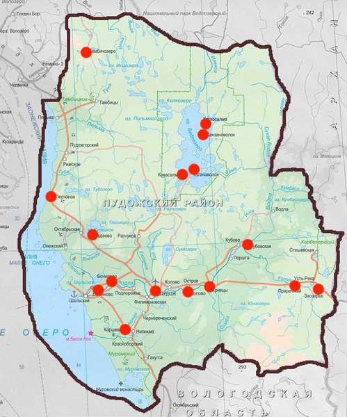 Карта экспедиций: Пудожский район