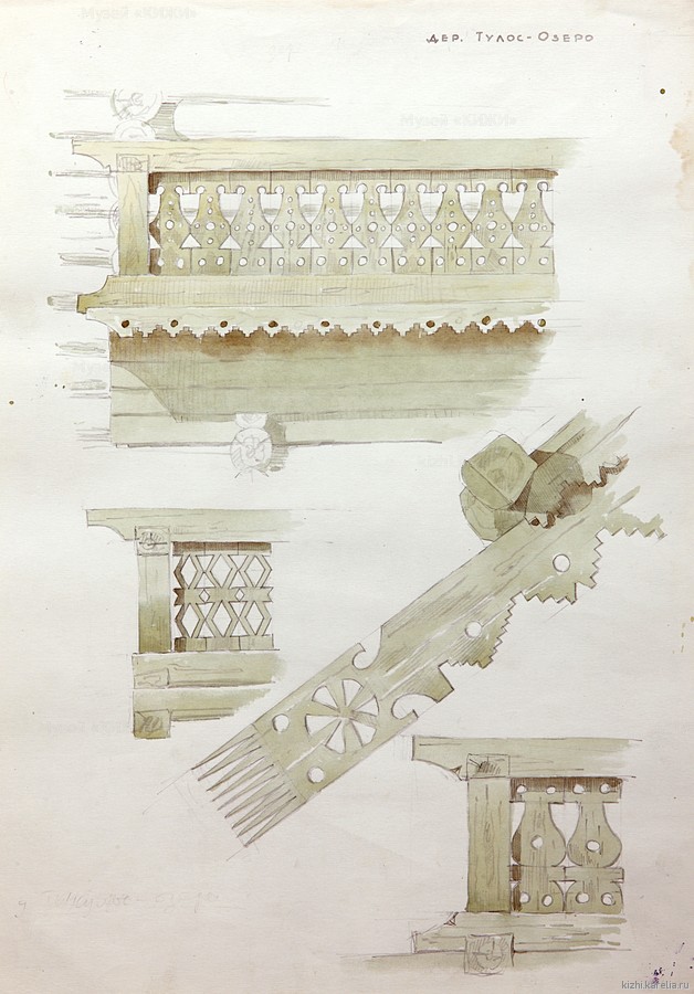 Декоративные детали домов в дер. Тулосозеро Ведлозерского (совр. Олонецкого) р-на.
