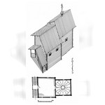 Часовня в д.Васильево. План, аксонометрия. Реконструкция 1-го этапа строительства