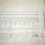 Л. 21. Дом Клопова, д. Потаневщина. Тех. арх. Д.Г. Сафонова. 1950 г. Шаблон причелины балкона (обмер)