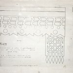 Л. 21. Дом Клопова, д. Потаневщина. Тех. арх. Д.Г. Сафонова. 1950 г. Шаблон причелины балкона (обмер)