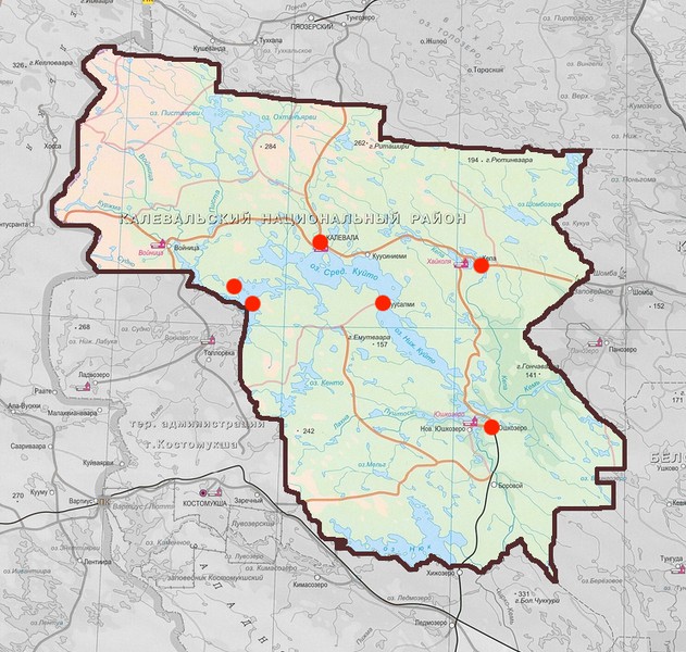 Карта экспедиций: Калевальский район
