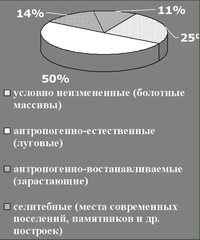 График, отражающий структуру земель острова Кижи в 2005 г.