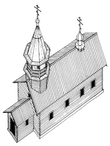 Рис.3. Часовня в д.Кургеницы (по Л.Петтерссону), 3170/269