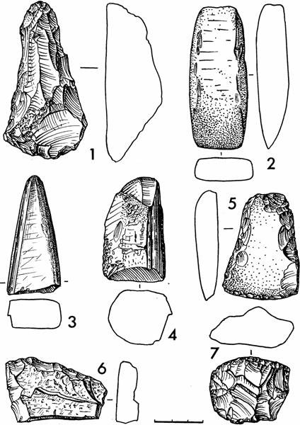 Рис.5. Поселение Вожмариха 3. Каменные орудия