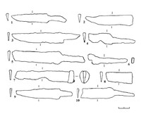 Рис.2. Ножи из раскопок селища Васильево II