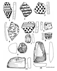 Рис.2. Находки из поселения Лижмозеро II