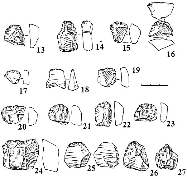 Рис.4б. Каменный инвентарь поселения Вожмариха 11.